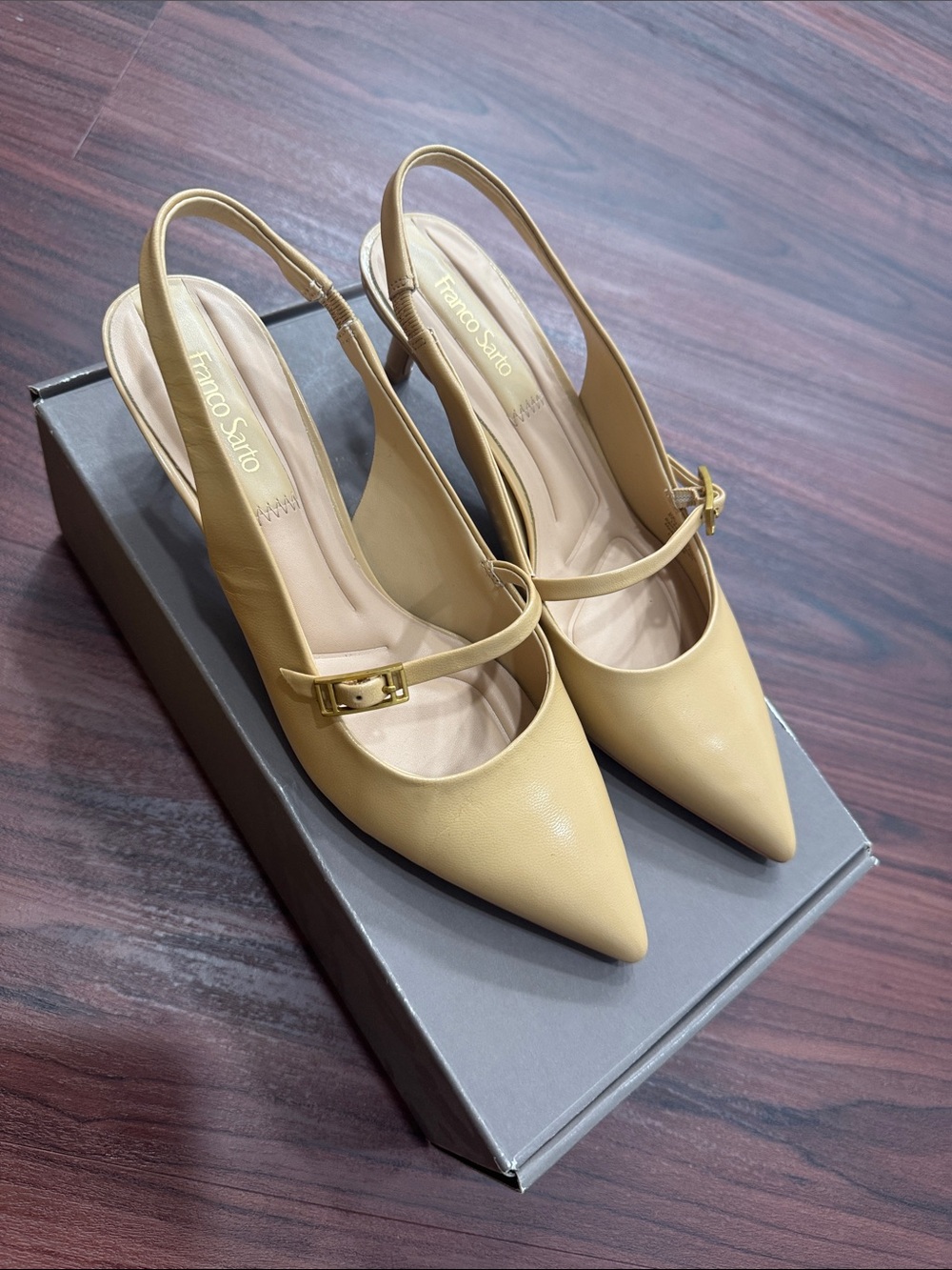 Franco Sarto Pointed Slingback Pumps in Mustard